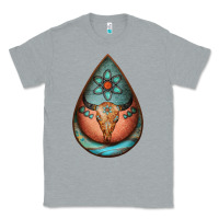 Heather Grey teardrop tooled leather bullskull earrings Classic Tee - Jasminsmagicworld