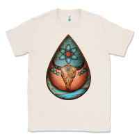 Natural teardrop tooled leather bullskull earrings Classic Tee - Jasminsmagicworld
