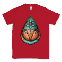 Red teardrop tooled leather bullskull earrings Classic Tee - Jasminsmagicworld