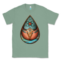 Sage teardrop tooled leather bullskull earrings Classic Tee - Jasminsmagicworld
