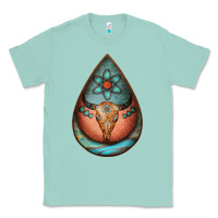 Seafoam teardrop tooled leather bullskull earrings Classic Tee - Jasminsmagicworld