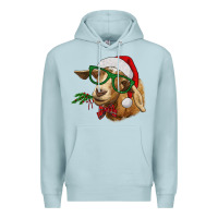Blue Mist christmas goat Premium Hoodie - RanaPortraitStore