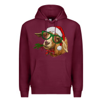 Burgundy christmas goat Premium Hoodie - RanaPortraitStore