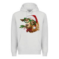 Dove Grey christmas goat Premium Hoodie - RanaPortraitStore