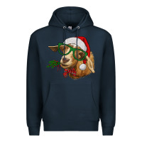 Navy christmas goat Premium Hoodie - RanaPortraitStore