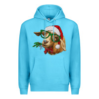 Ocean Blue christmas goat Premium Hoodie - RanaPortraitStore