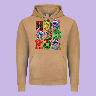 Ho Ho Ho Stitch Vintage Hoodie Designed By Adodesignshop