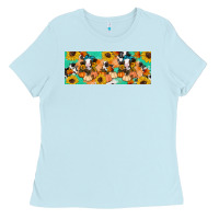 Baby Blue Cow fall pumpkin Ladies Tee - Artiststas
