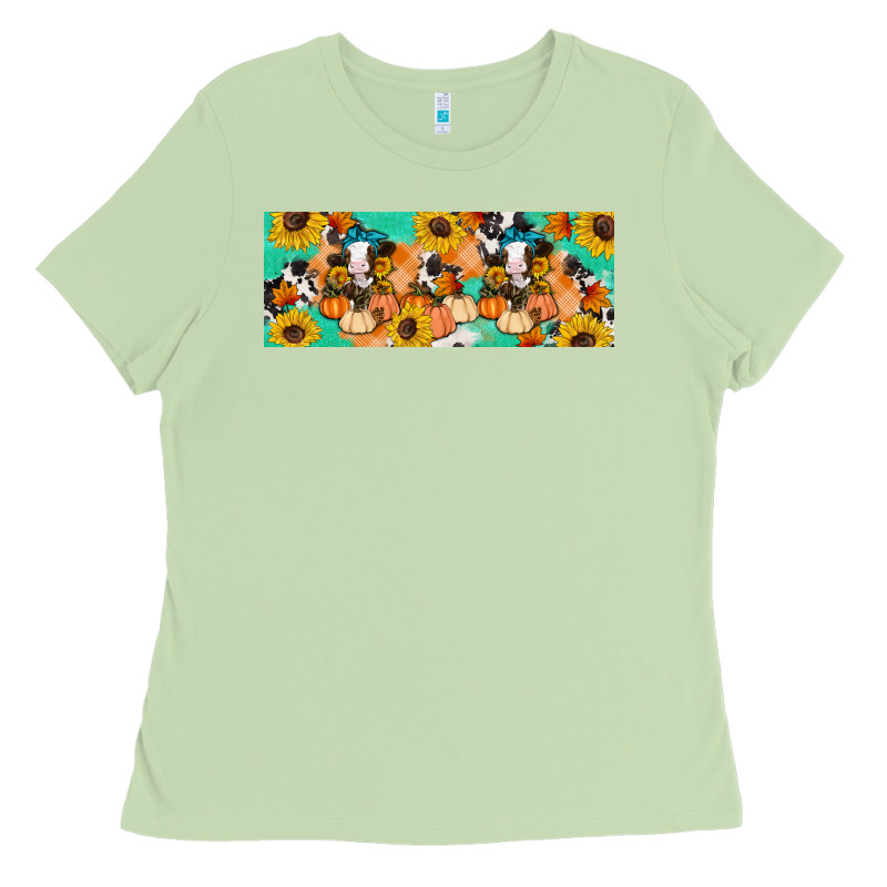 Cow Fall Pumpkin Ladies Tee by Artiststas | Teevron