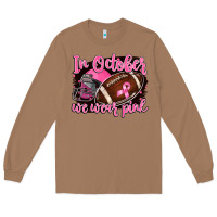 Toasted Coconut in october we wear pink with football Long Sleeve Tee - BarkalooDesign