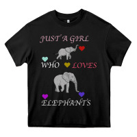 Black Just A Girl Who Loves Elephants Heavy Core Tee - Bettercallsaul