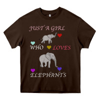 Chocolate Brown Just A Girl Who Loves Elephants Heavy Core Tee - Bettercallsaul