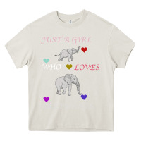 Cream Just A Girl Who Loves Elephants Heavy Core Tee - Bettercallsaul