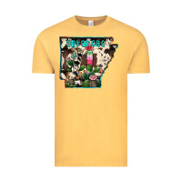 Vintage Mustard arkansas map Vintage Tee - RacoonDesign