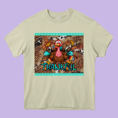 Thankful Tumbler Heavy Core Tee Designed By Bundleandbundleshop