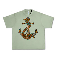 Oil Green western anchor Urban Heavy Tee - RacoonDesign