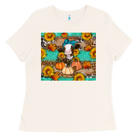 Bone Cow fall pumpkin Ladies Tee - Artiststas