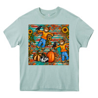 Arona fall scarecrow seamless pattern Heavy Core Tee - BundleAndBundleShop