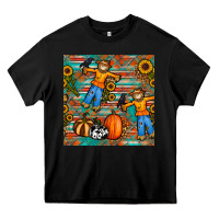 Black fall scarecrow seamless pattern Heavy Core Tee - BundleAndBundleShop