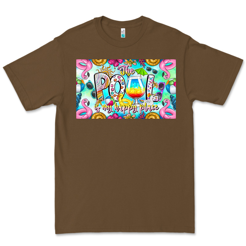 The Pool Is My Happy Place Premium Tee by CowhideDigitalArt | Teevron