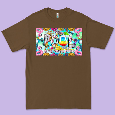 The Pool Is My Happy Place Premium Tee Designed By Cowhidedigitalart