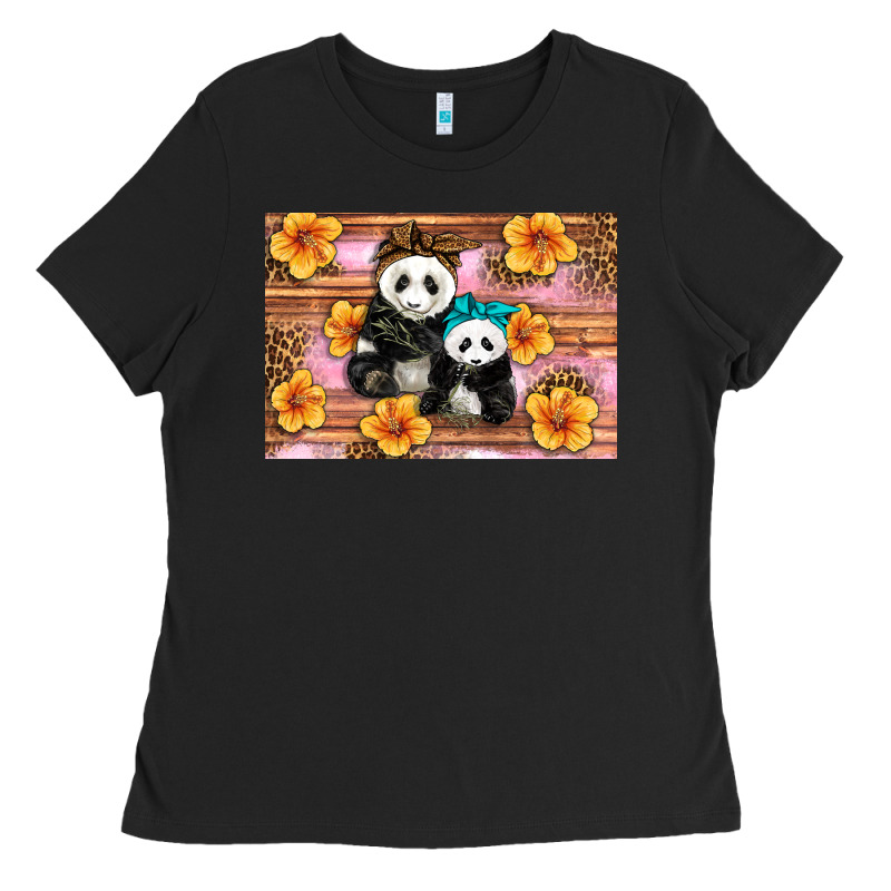 Mama Panda And Baby Panda Ladies Tee by Artiststas | Teevron