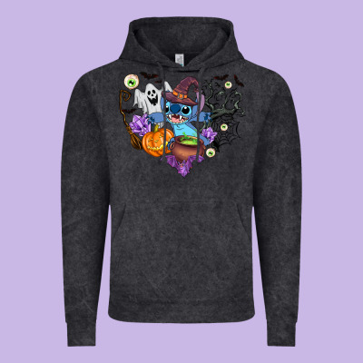 Stitch Heart Halloween Vintage Hoodie Designed By Adodesignshop