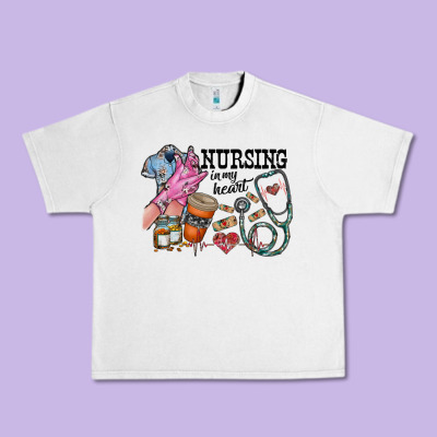 Nursing In My Heart Urban Heavy Tee Designed By Racoondesign