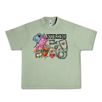 Oil Green nursing in my heart Urban Heavy Tee - RacoonDesign