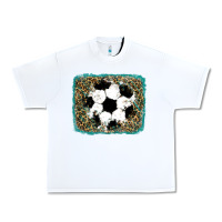White glitter football leopard Urban Heavy Tee - RanaPortraitStore