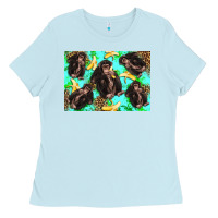 Baby Blue Monkey bananas kid's bottle Ladies Tee - Artiststas