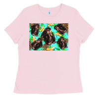 Bubblegum Pink Monkey bananas kid's bottle Ladies Tee - Artiststas