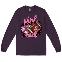 Plum pink out football Long Sleeve Tee - BarkalooDesign