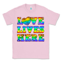 Bubblegum Pink Western Love Lives Here Classic Tee - BundleAndBundleShop