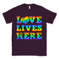 Plum Western Love Lives Here Classic Tee - BundleAndBundleShop
