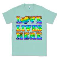 Seafoam Western Love Lives Here Classic Tee - BundleAndBundleShop