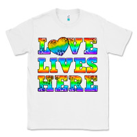 White Western Love Lives Here Classic Tee - BundleAndBundleShop