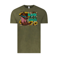 Vintage Olive blame all on my roots Vintage Tee - RacoonDesign