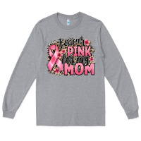 Heather Grey i wear pink for my mom Long Sleeve Tee - BarkalooDesign