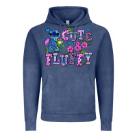 Vintage Denim cute and fluffy stitch Vintage Hoodie - AdoDesignShop