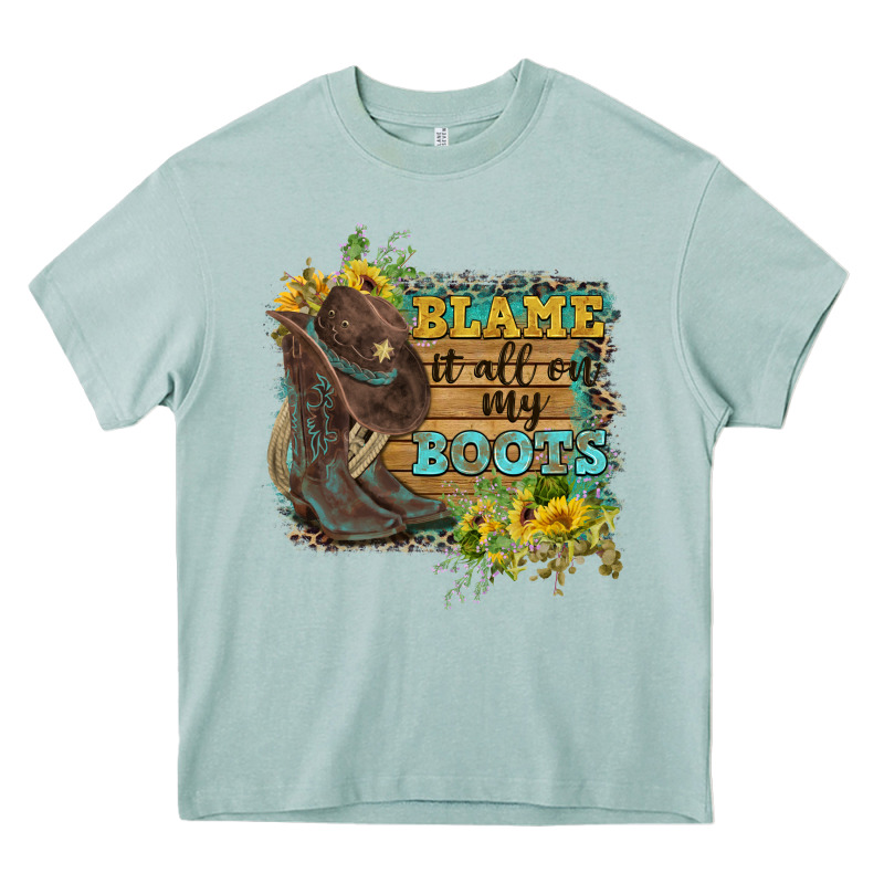 Blame It All On My Boots Heavy Core Tee by FaDigitalArtStudio | Teevron