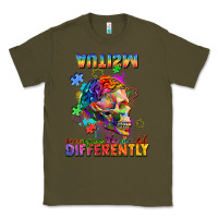 Army Green Autism seeing in the world differently Classic Tee - FaDigitalArtStudio