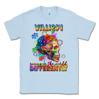 Dusty Blue Autism seeing in the world differently Classic Tee - FaDigitalArtStudio