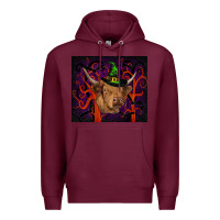 Burgundy halloween glitter highland cow tumbler Premium Hoodie - RanaPortraitStore