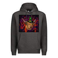 Charcoal Heather halloween glitter highland cow tumbler Premium Hoodie - RanaPortraitStore
