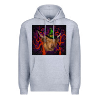 Heather Grey halloween glitter highland cow tumbler Premium Hoodie - RanaPortraitStore