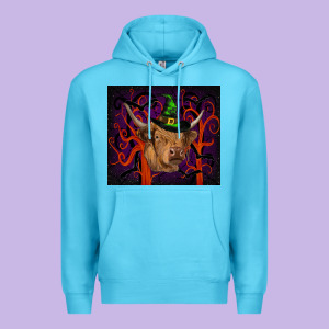 Halloween Glitter Highland Cow Tumbler Premium Hoodie Designed By Ranaportraitstore