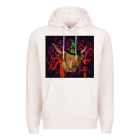 Pale Pink halloween glitter highland cow tumbler Premium Hoodie - RanaPortraitStore