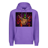 Purple halloween glitter highland cow tumbler Premium Hoodie - RanaPortraitStore