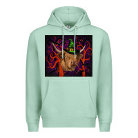 Seafoam halloween glitter highland cow tumbler Premium Hoodie - RanaPortraitStore
